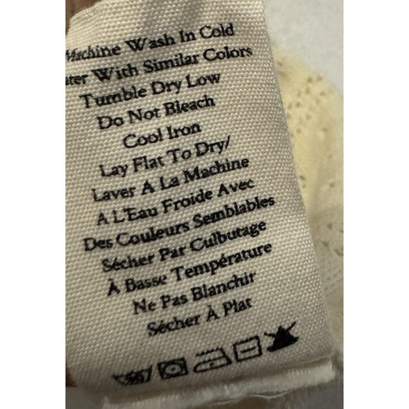 LoveShackFancy Women’s Ancora Ruffle Pointelle Knit Sweater Cream Size M - Picture 10 of 10